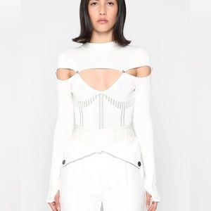 MANIÈRE DE VOIR Knitted Cut Out Bodysuit